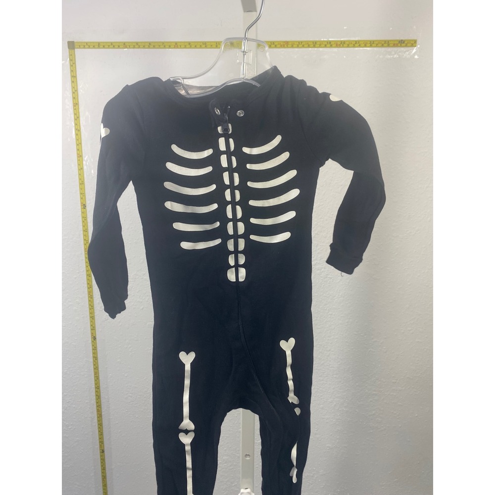 Joe‎ Fresh Baby Skeleton Pajamas One Piece Sleeper Black White 12-18 Months